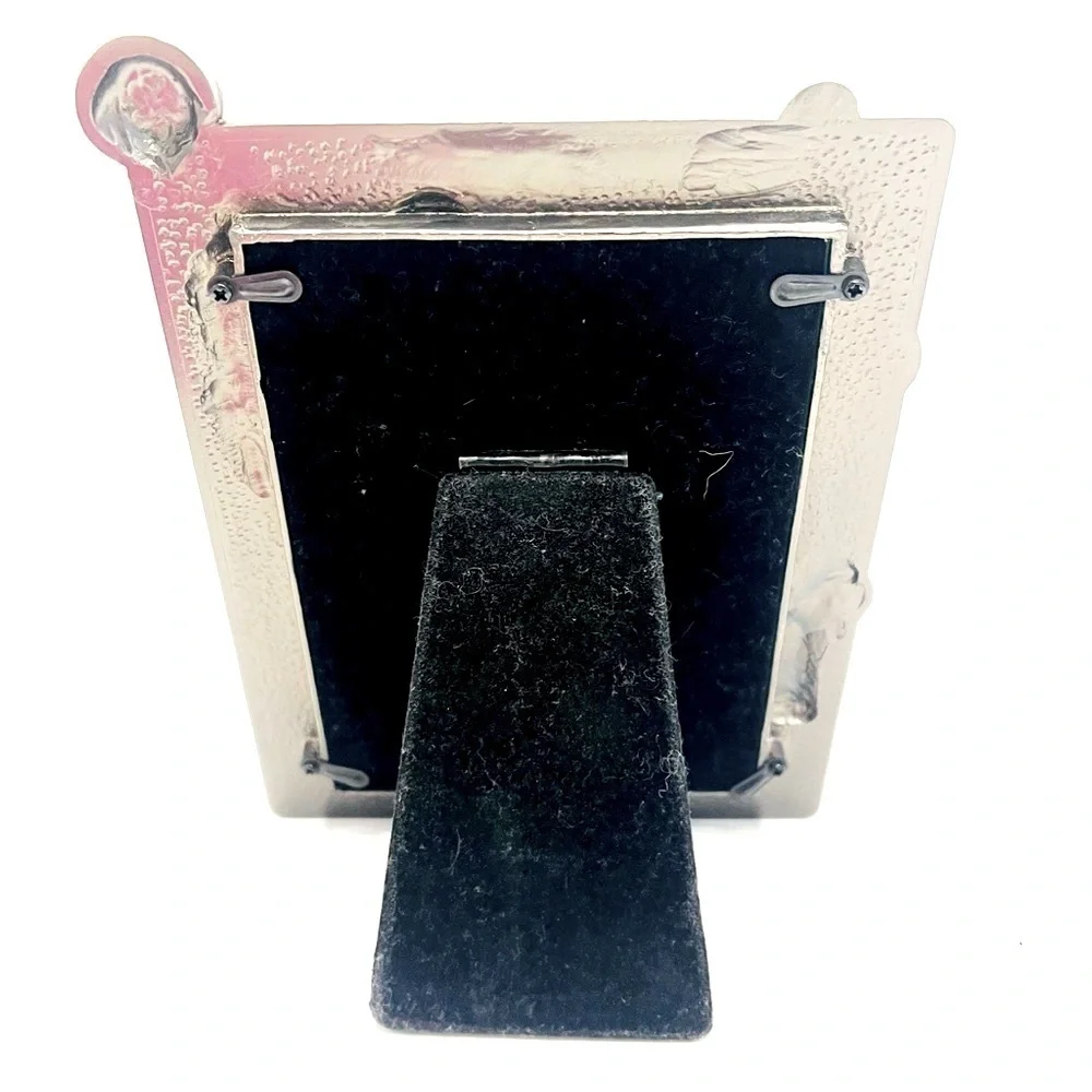 Cheerleader Picture Frame 3.25 x 4.5” Photo Pewter like Metal Gold Sparkle